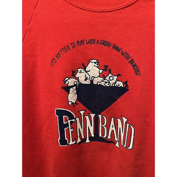 Vintage Jerzees by Russell Red Crewneck Sweatshirt Mens XL 46 Made In USA - Picture 7 of 11